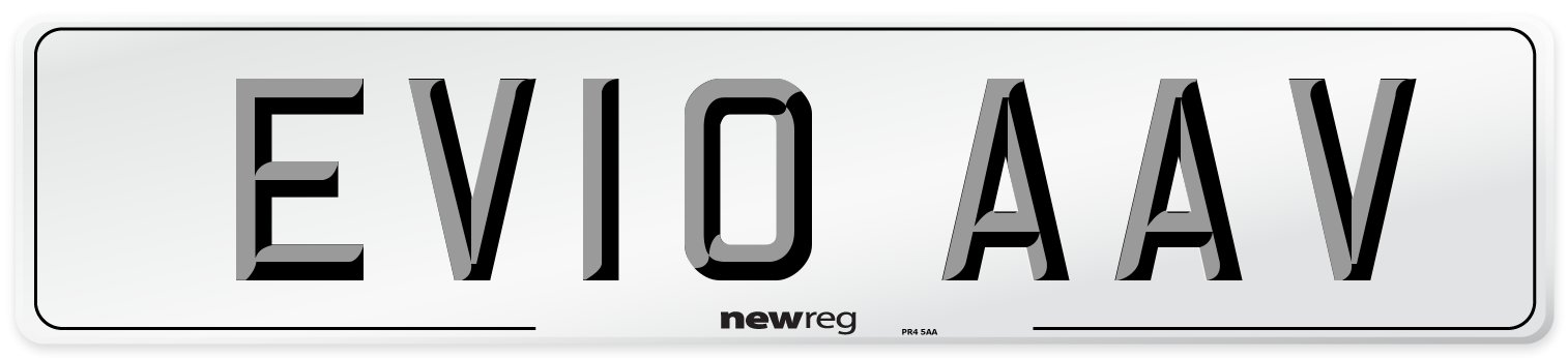 EV10 AAV Number Plate from New Reg